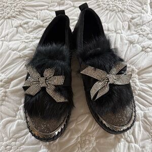 NWT Black Sparkle Loafers